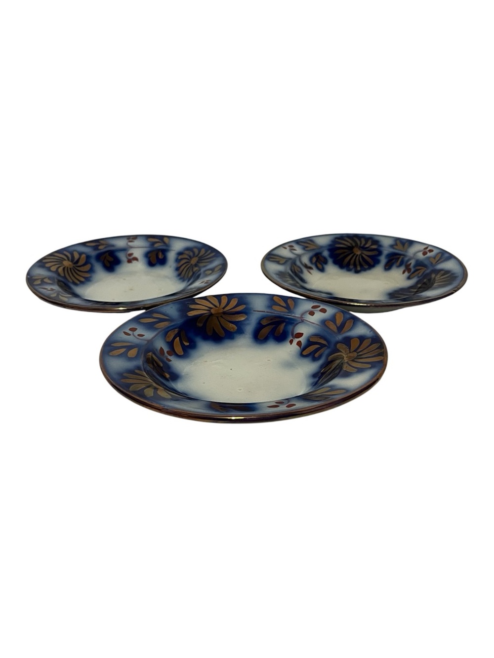 Blue Antique Floral Accent Dish - Set of 3